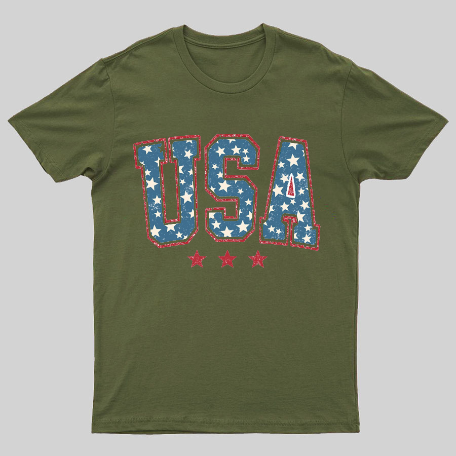 USA Stars and Stripes Geeky T-Shirt