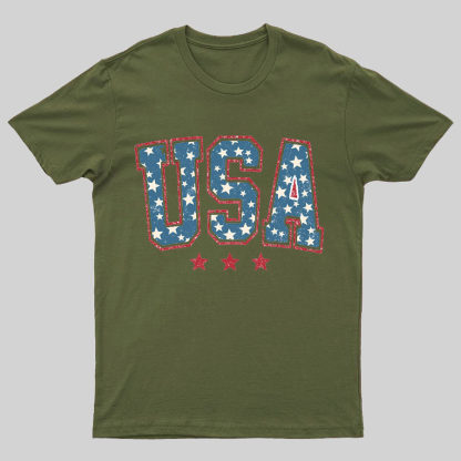 USA  Stars and Stripes Geeky T-Shirt