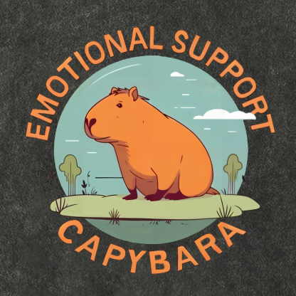 Emotional Support Capybara Vintage Distressed T-shirt