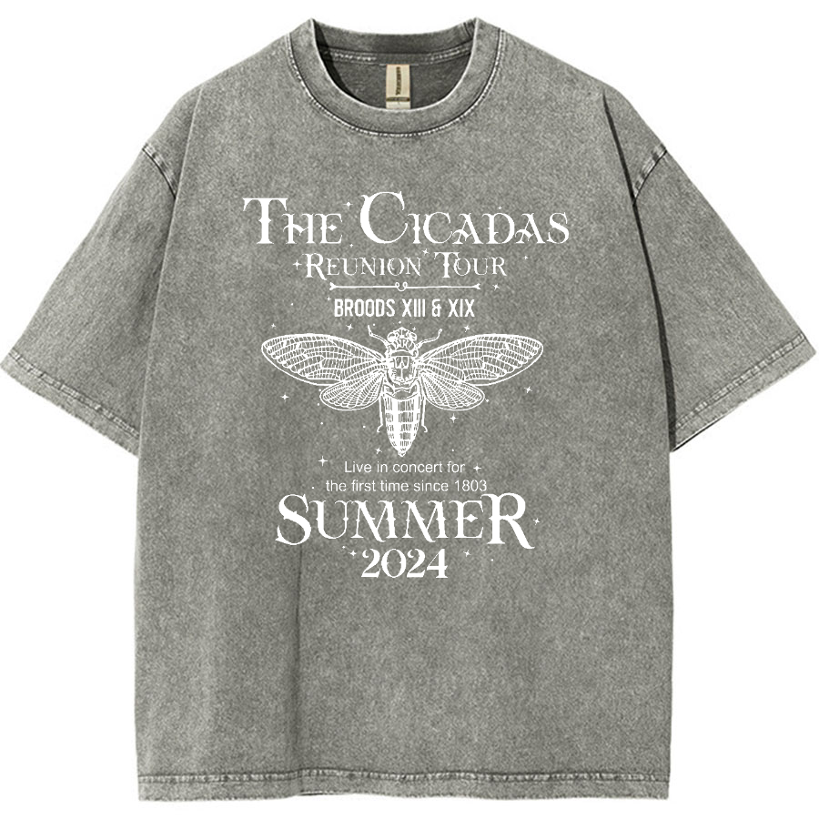 The Cicada Reunion U.S Tour 2024 Cicada Vintage Distressed T-shirt