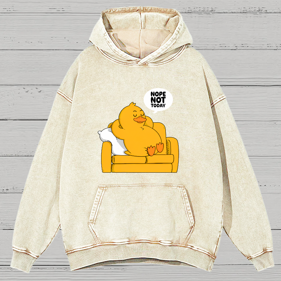 Nope Not Today Duck Vintage Distressed Hoodie