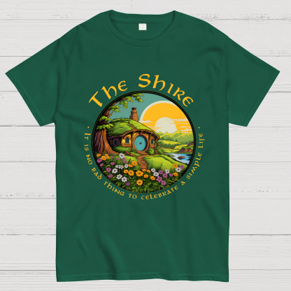 The Shire Home Middle Earth Wizard Journey Fellowship Elvish Bookish Geek T-Shirt