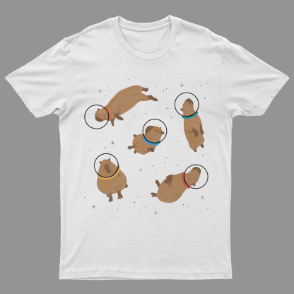Capybara in Space Funny Geeky T-Shirt