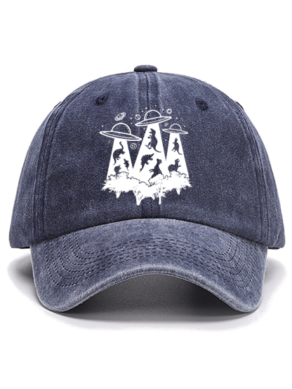 Dinosaur Alien Abduction Unisex Cotton Hat