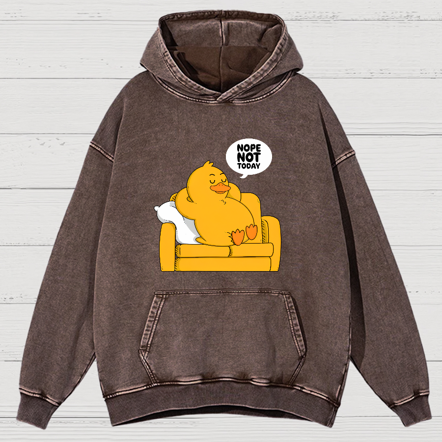 Nope Not Today Duck Vintage Distressed Hoodie