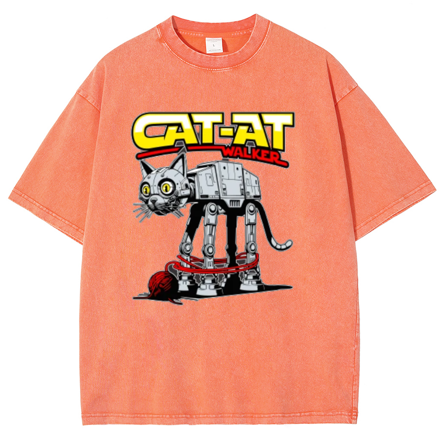 Funny Cat-at Walker,Cat Geeky Vintage Distressed T-shirt
