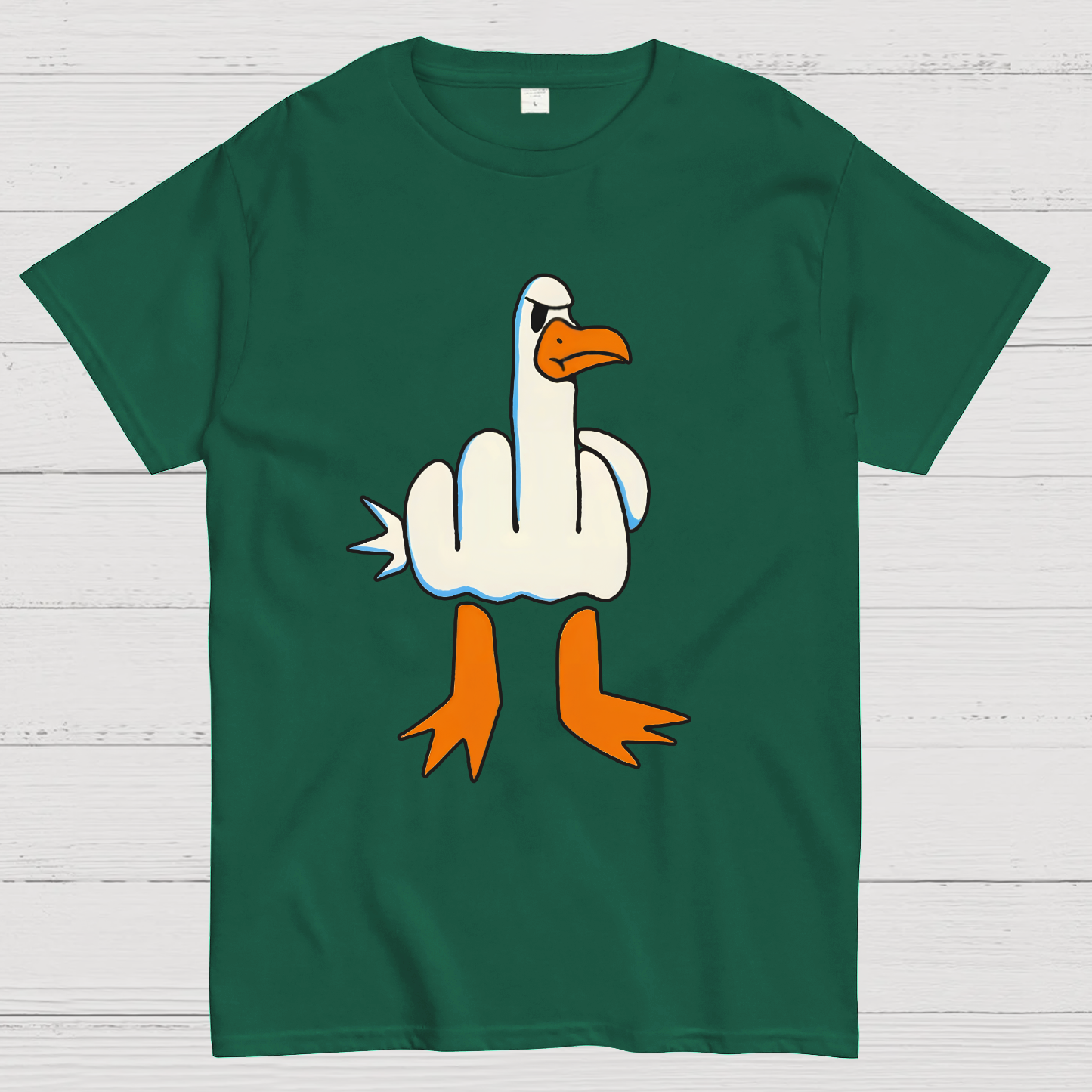 Rude Seagull Design Funny Geeky T-Shirt
