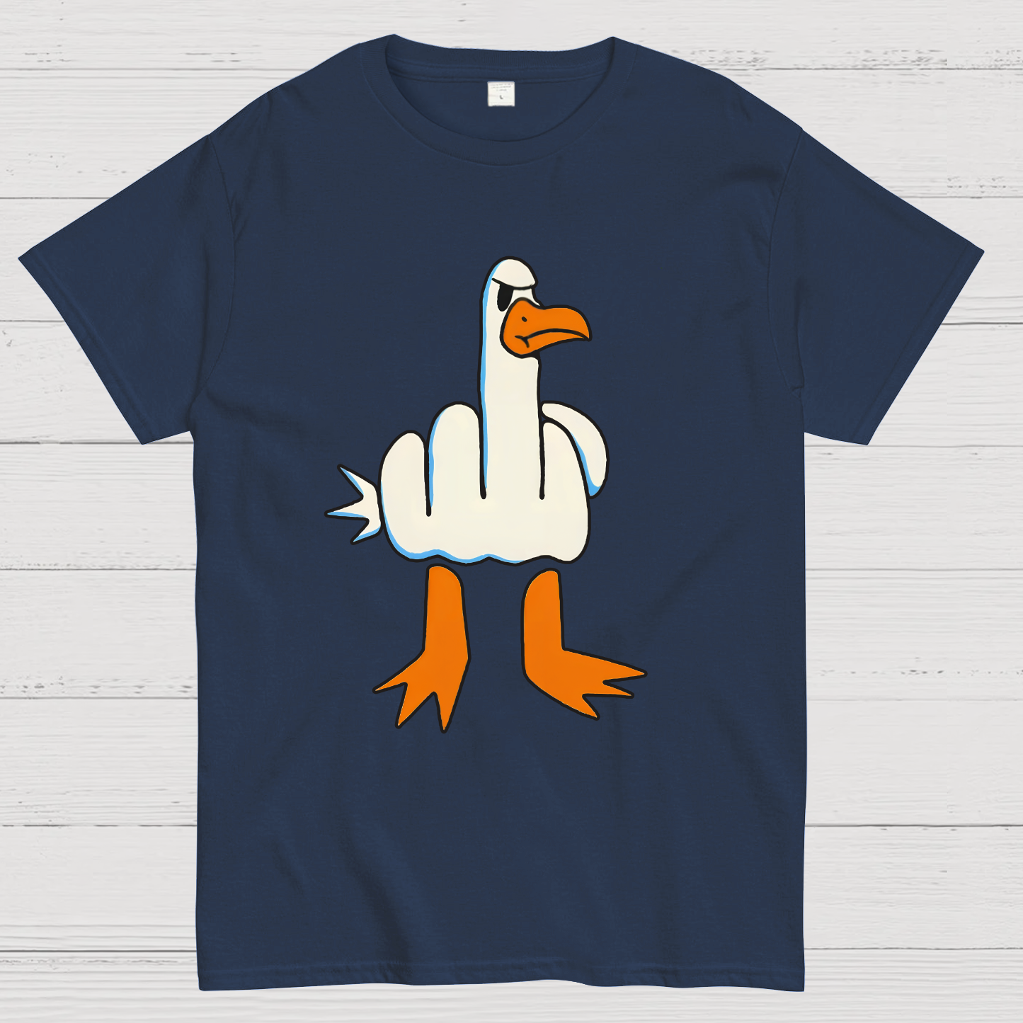 Rude Seagull Design Funny Geeky T-Shirt