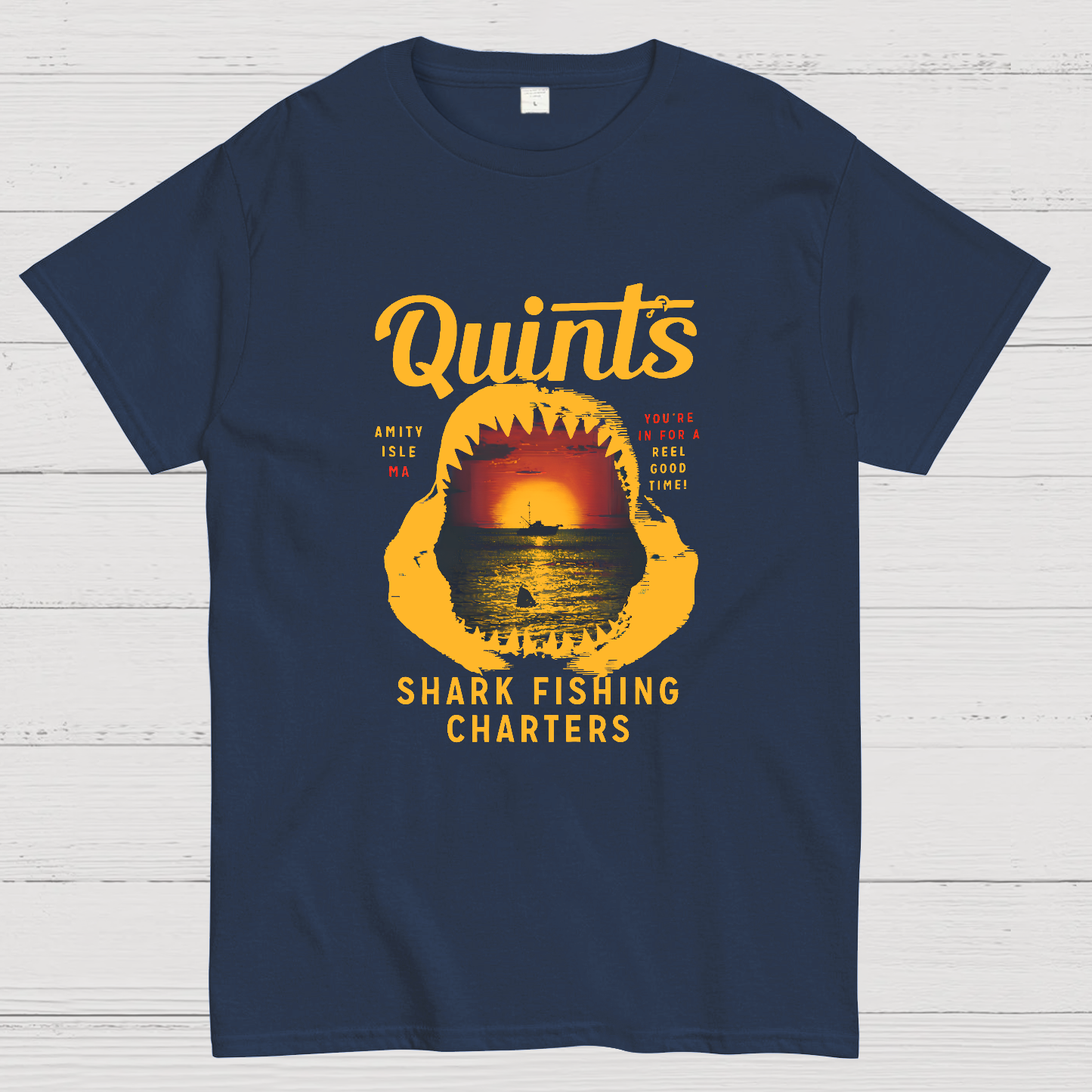 Quint's Shark Fishing Charters Geeky T-Shirt
