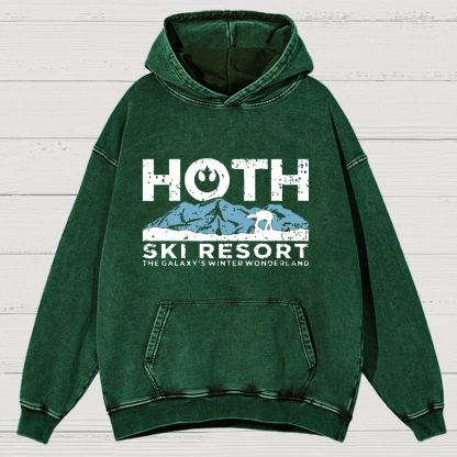 Hoth Ski Resort Vintage Distressed Hoodie
