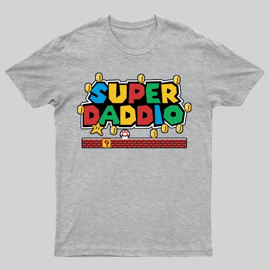 Father's Day Gift Father's Day SUPER DADDIO Gamer Dad Geeky T-Shirt