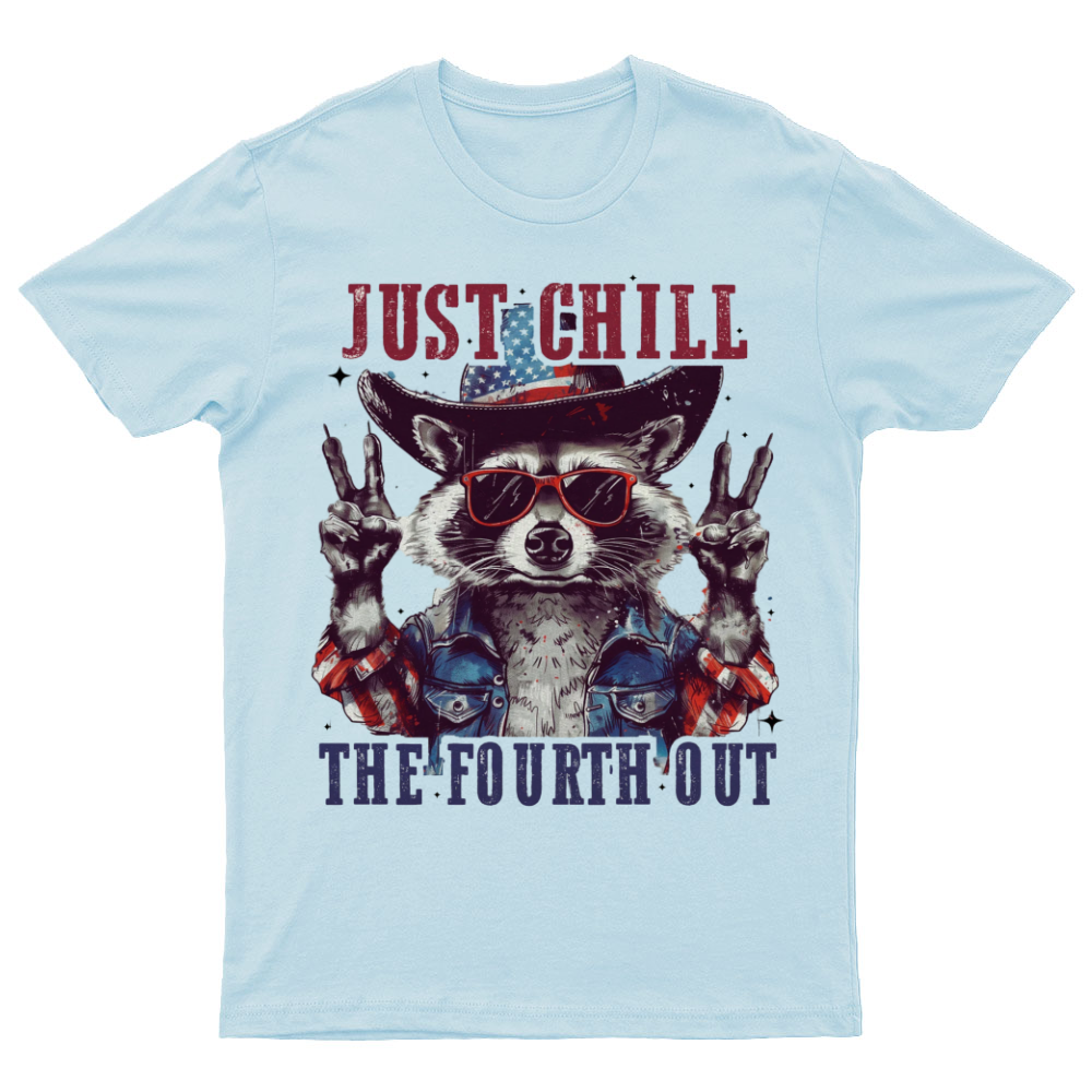Raccoon Just chill the fourth out Independence Day 1776 Unisex T-Shirt
