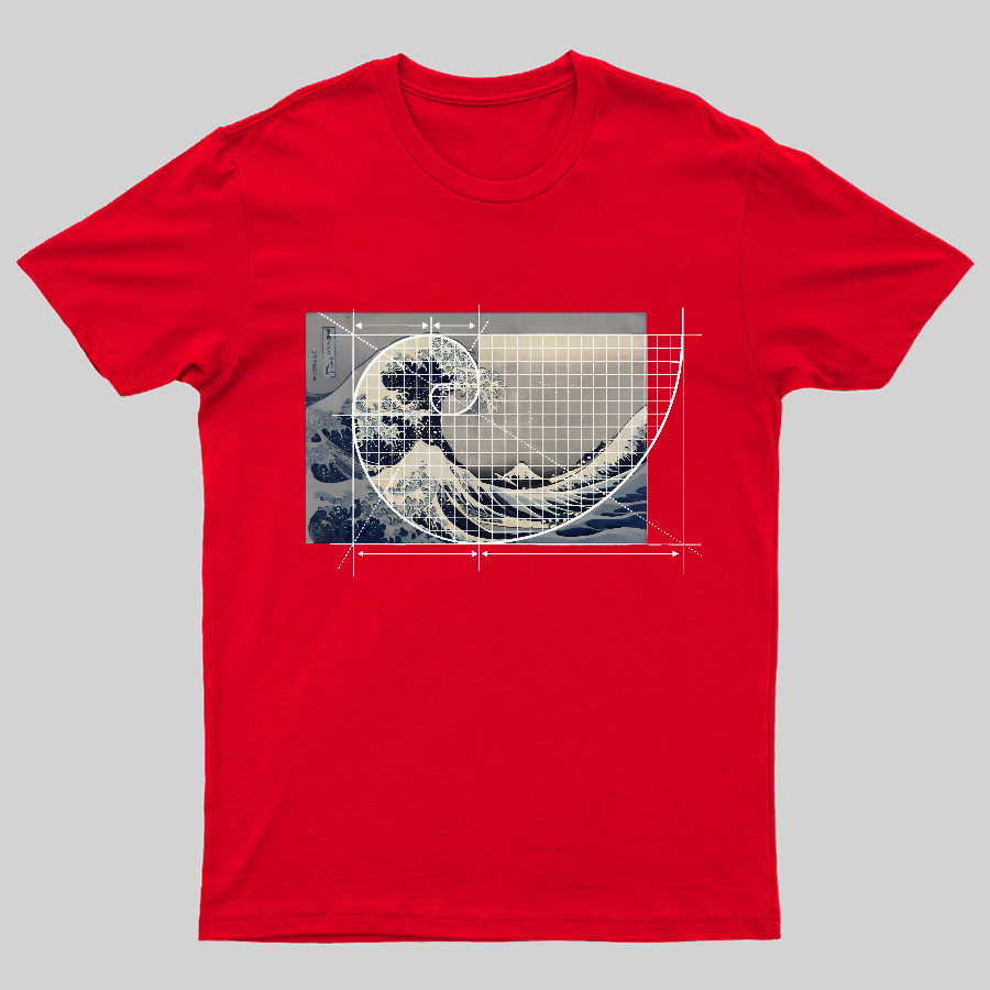 Hokusai Meets Fibonacci Geeky T-Shirt