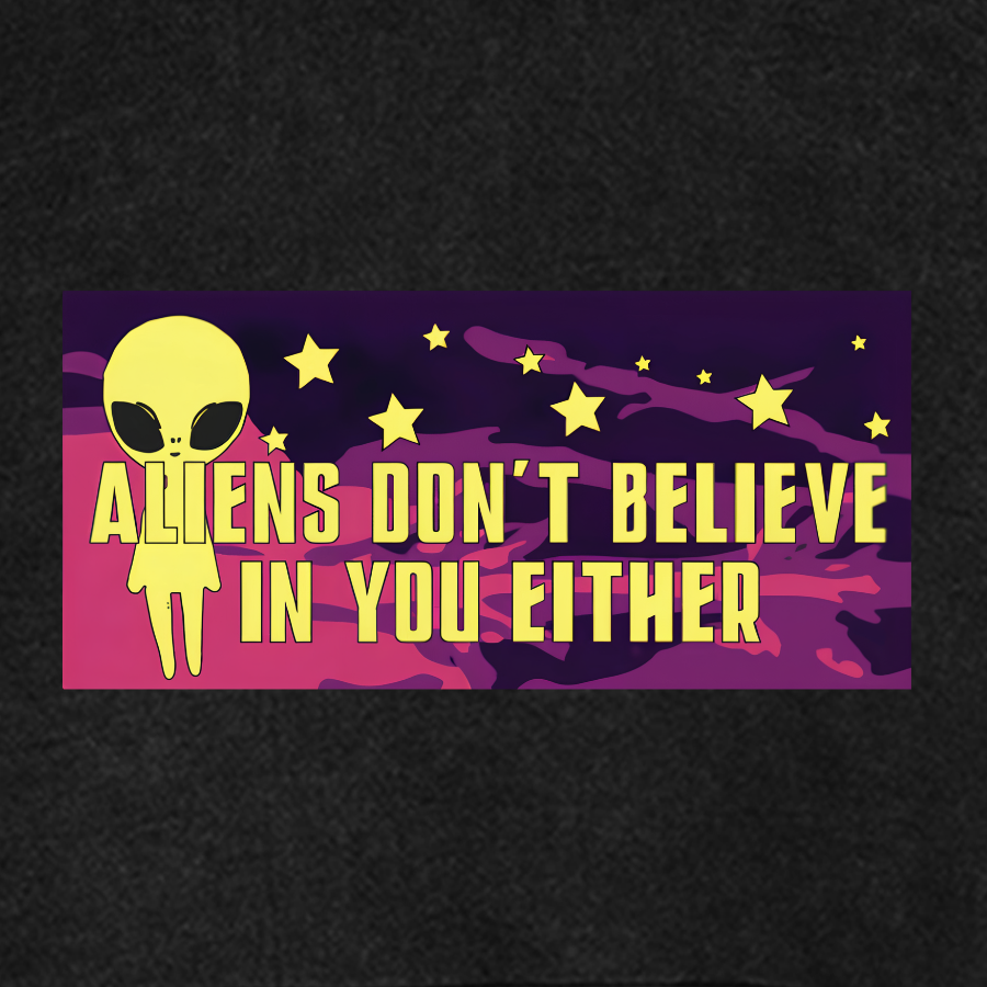 Aliens Don't Believe In You Either Vintage Distressed Hoodie