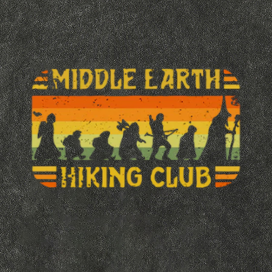 Middle Earth Hiking Club Vintage Distressed T-shirt