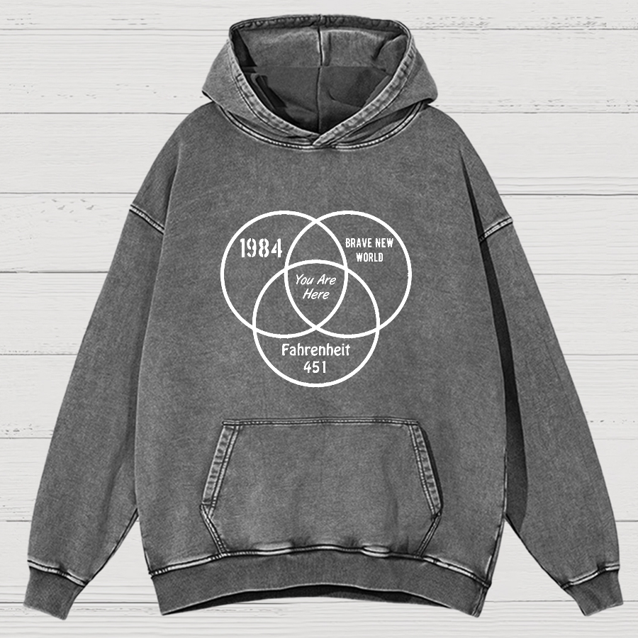 You Are Here Vintage Distressed Hoodie