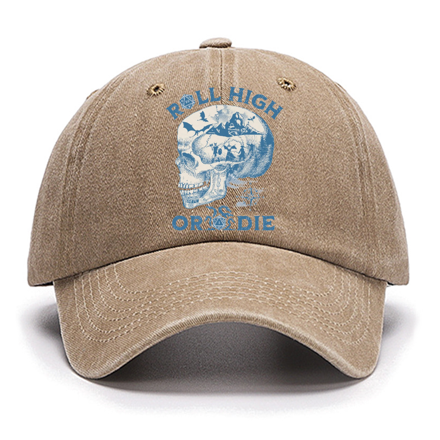 DND SHIRT: Roll High or Die Dungeons and Dragons Cotton Hat