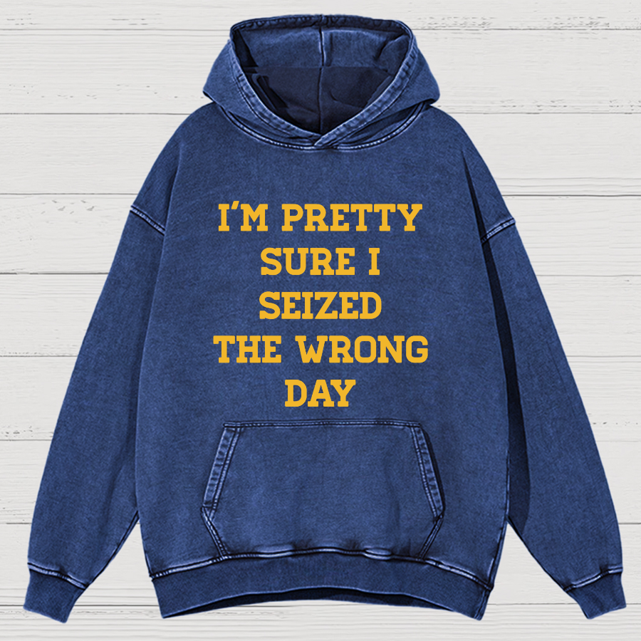 I'm Pretty Sure I Seized The Wrong Day Vintage Distressed Hoodie