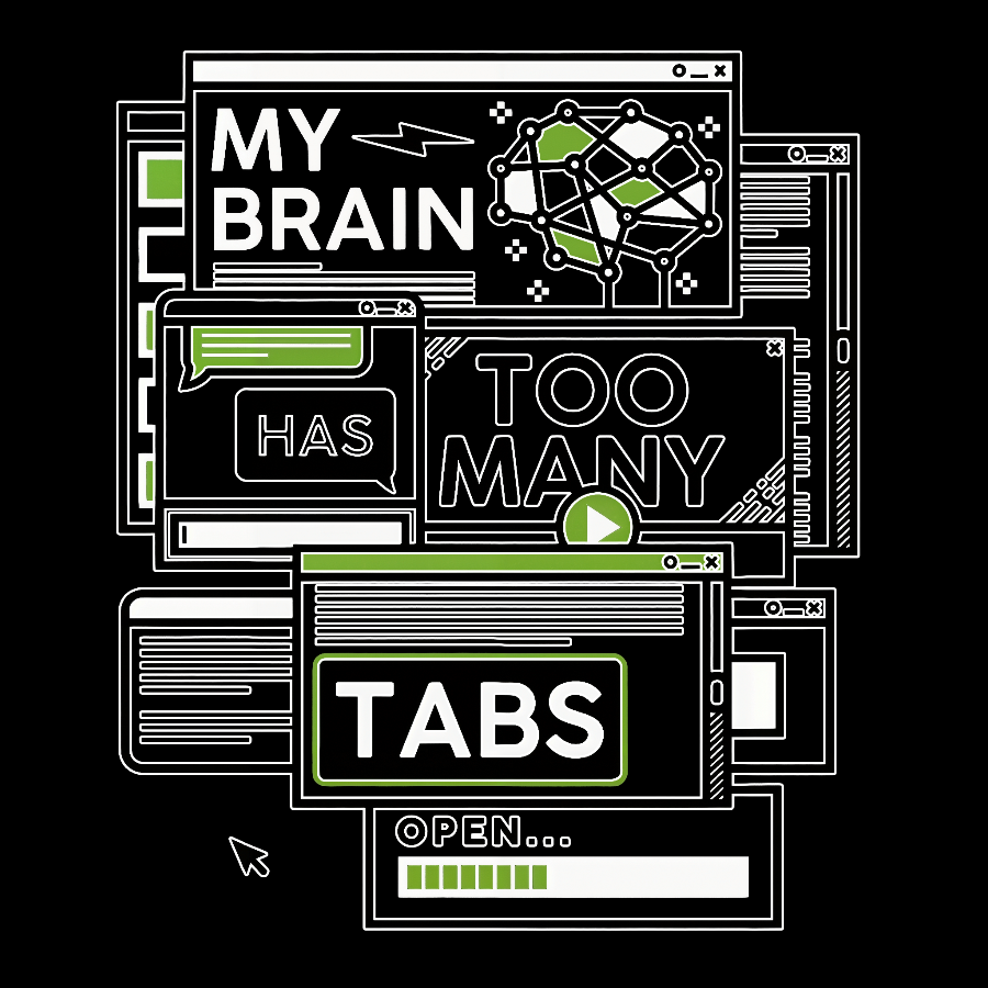 My Brain Has Too Many Tabs Open Geeky T-Shirt