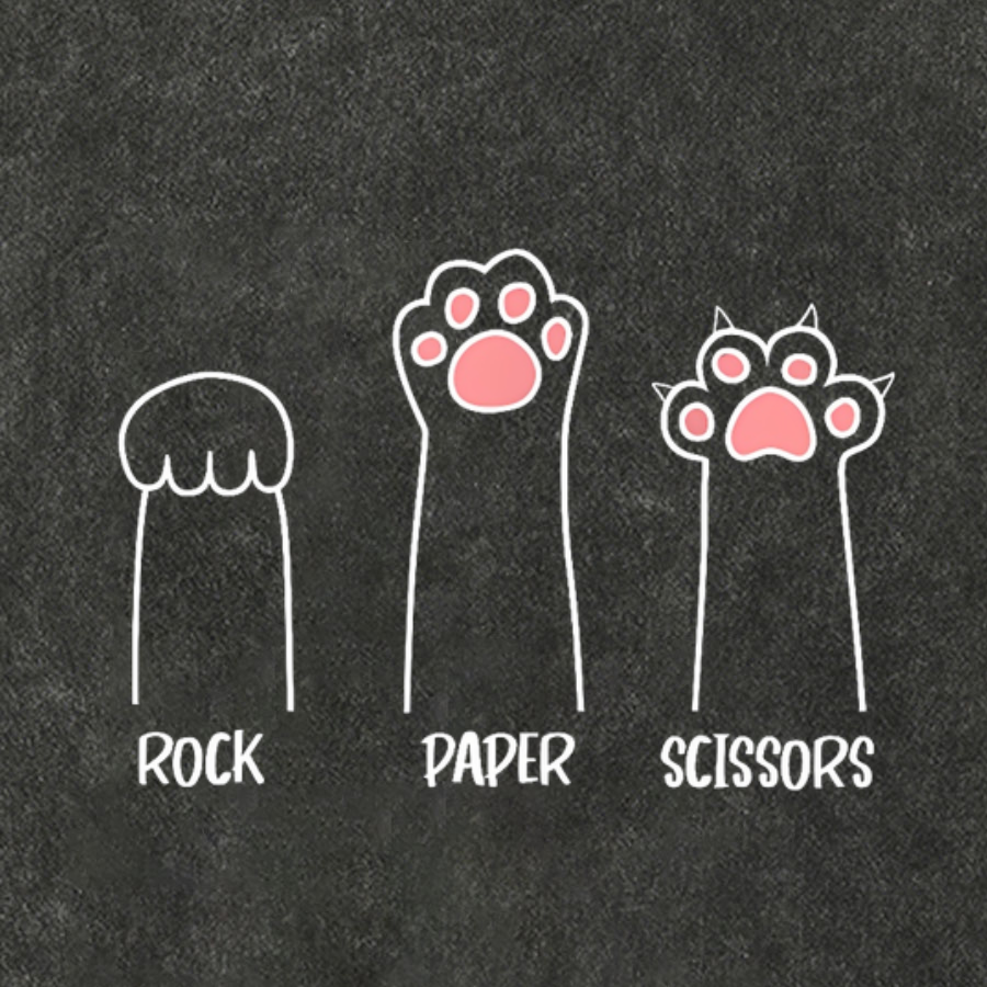 Rock Paper Scissors Hand Game Cute Paw Funny Cat Cotton Hat