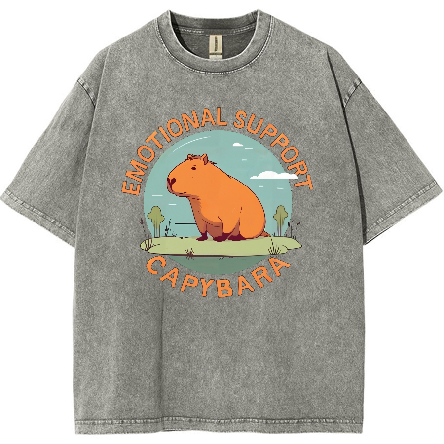 Emotional Support Capybara Vintage Distressed T-shirt