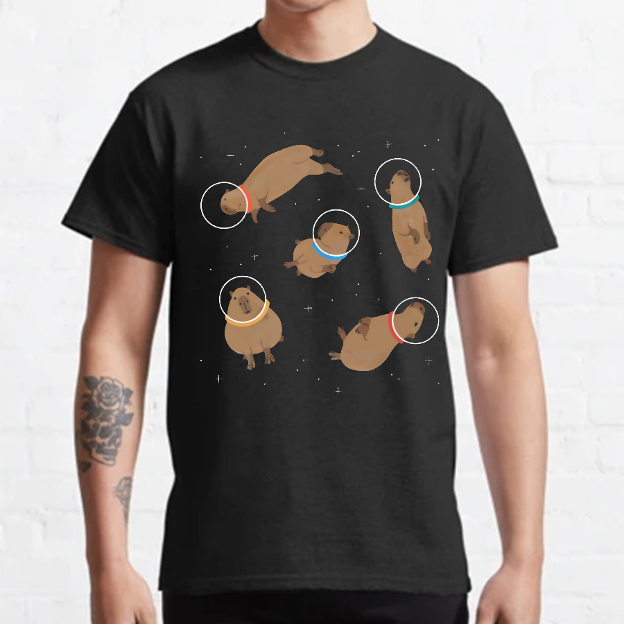 Capybara in Space Funny Geeky T-Shirt