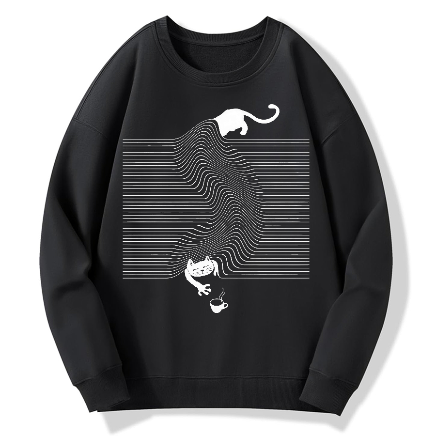 Funny Cat Geek Cotton Sweatshirt