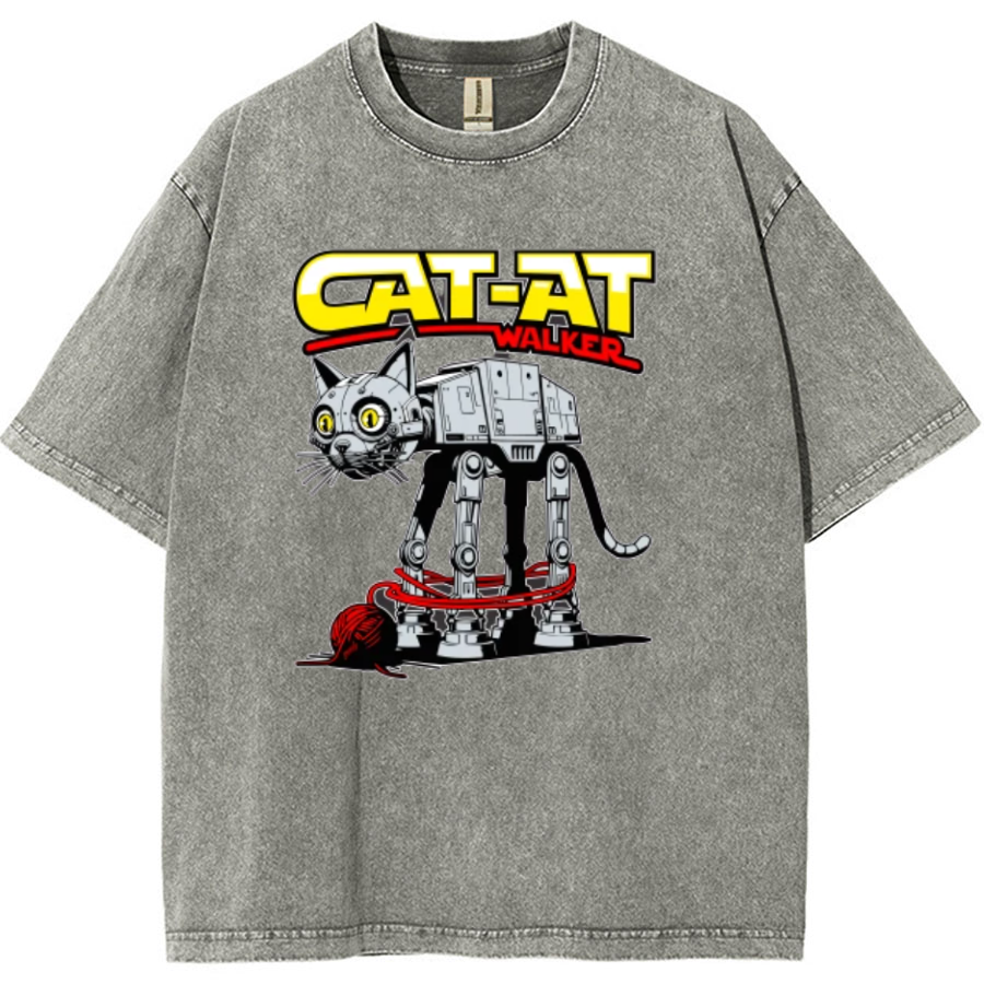 Funny Cat-at Walker,Cat Geeky Vintage Distressed T-shirt