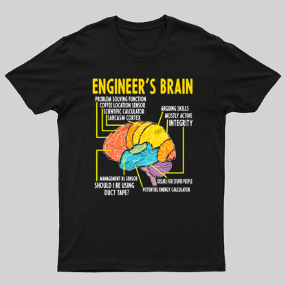 Engineer's Brain Funny Sarcastic Geeky T-Shirt
