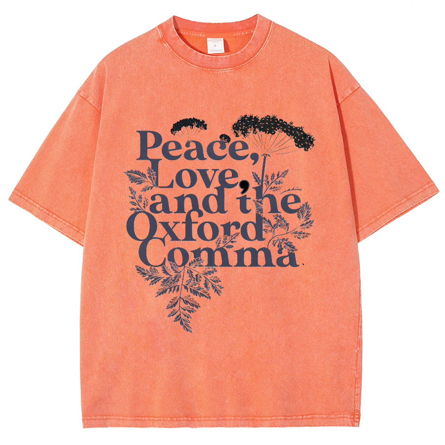 Peace, Love, And The Oxford Comma Vintage Distressed T-shirt