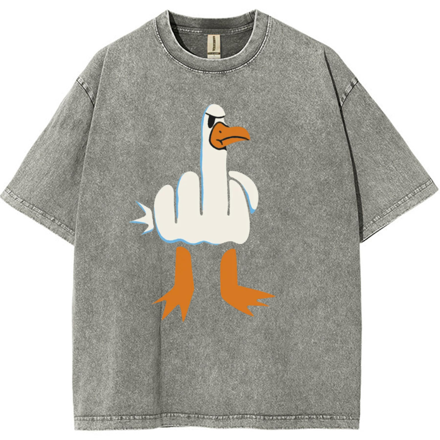 Rude Seagull Design Funny Vintage Distressed T-shirt
