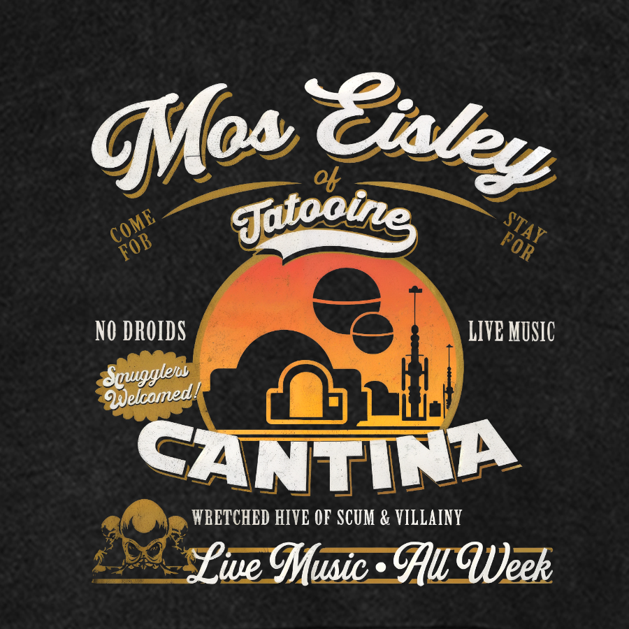 Mos Eisley Cantina Tatooine Graphic Star Wars Vintage Distressed Hoodie