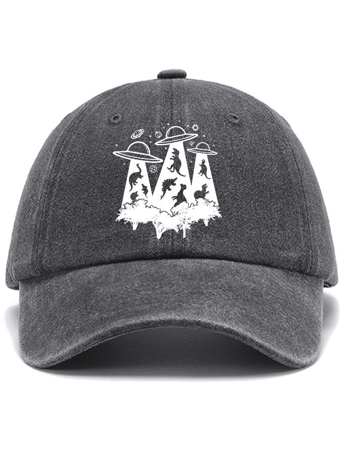 Dinosaur Alien Abduction Unisex Cotton Hat