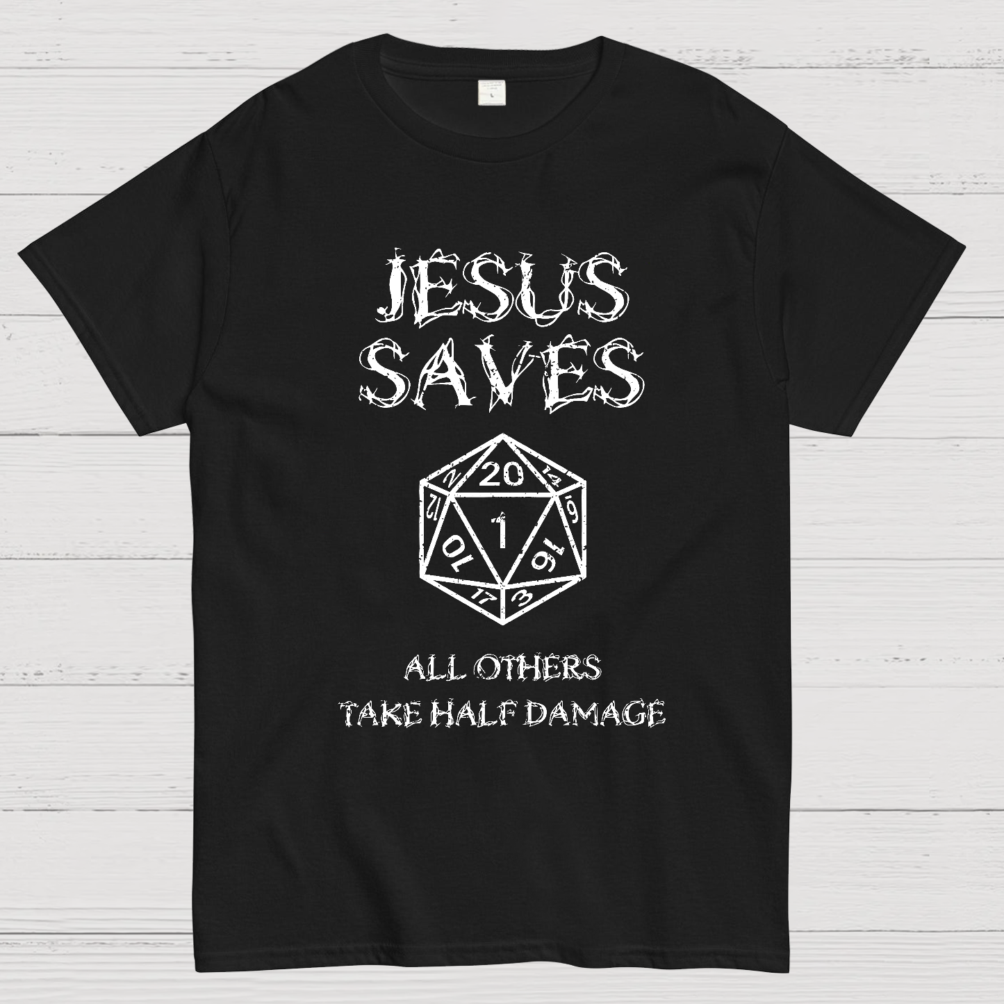 Jesus Saves Berryse che tales 4 posts of damage Geek T-Shirt