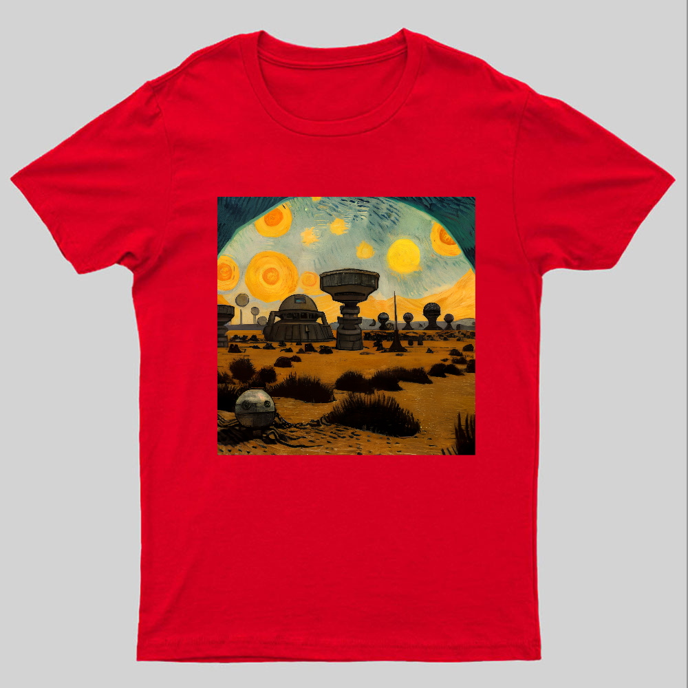 Starry Night in Mos Eisley Tatooine Nerdy T-Shirt