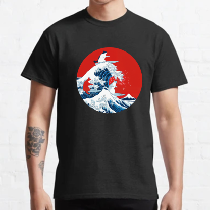 Surfing Cat Funny T-Shirt