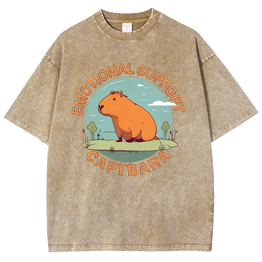 Emotional Support Capybara Vintage Distressed T-shirt