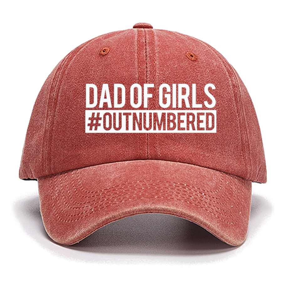 Dad of Girls Outnumbered, Father's Day Funny Cotton Hat