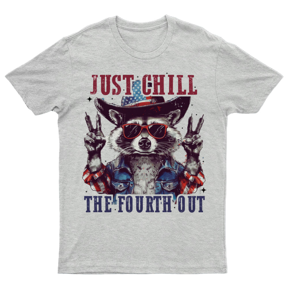Raccoon Just chill the fourth out Independence Day 1776 Unisex T-Shirt