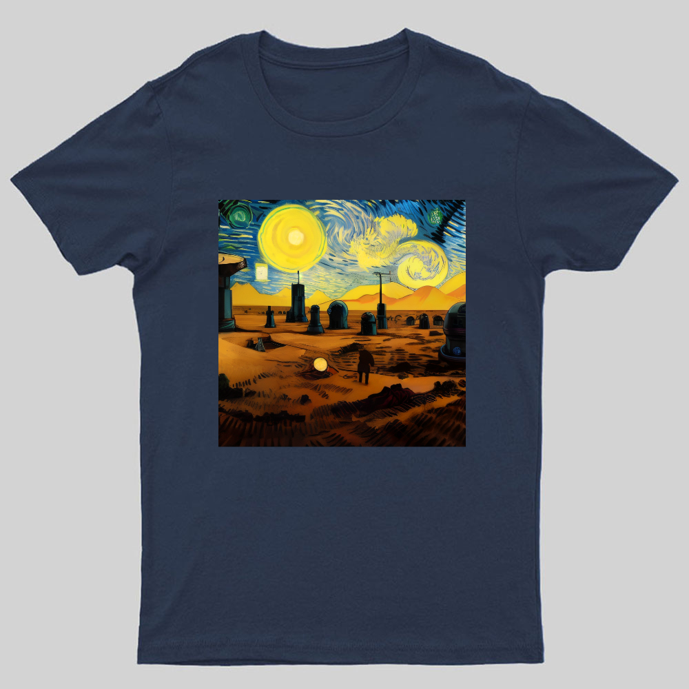 Starry Night in Mos Eisley Tatooine Nerdy T-Shirt