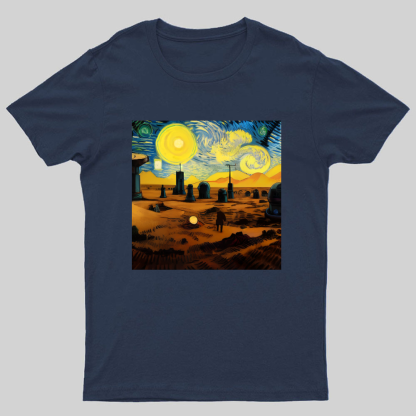 Starry Night in Mos Eisley Tatooine Nerdy T-Shirt