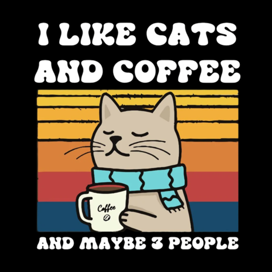 I Like Cats And Coffee And Maybe 3 People Funny Nerd T-Shirt