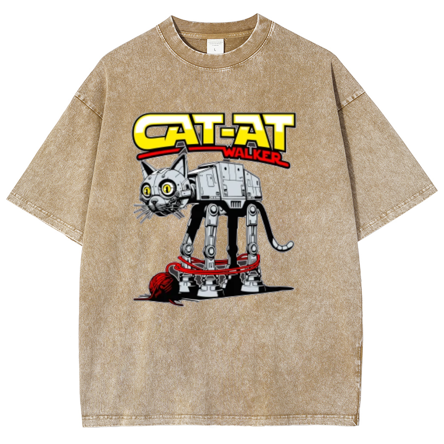 Funny Cat-at Walker,Cat Geeky Vintage Distressed T-shirt