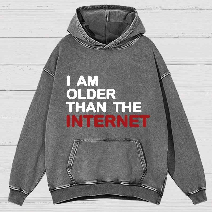 I Am Older Than The Internet Vintage Distressed Hoodie