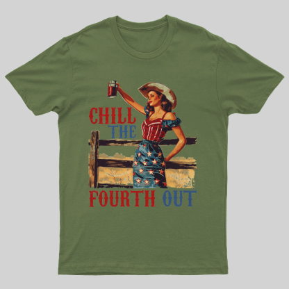 Chill the Fourth Out Retro 4th of july Nerdy T-Shirt