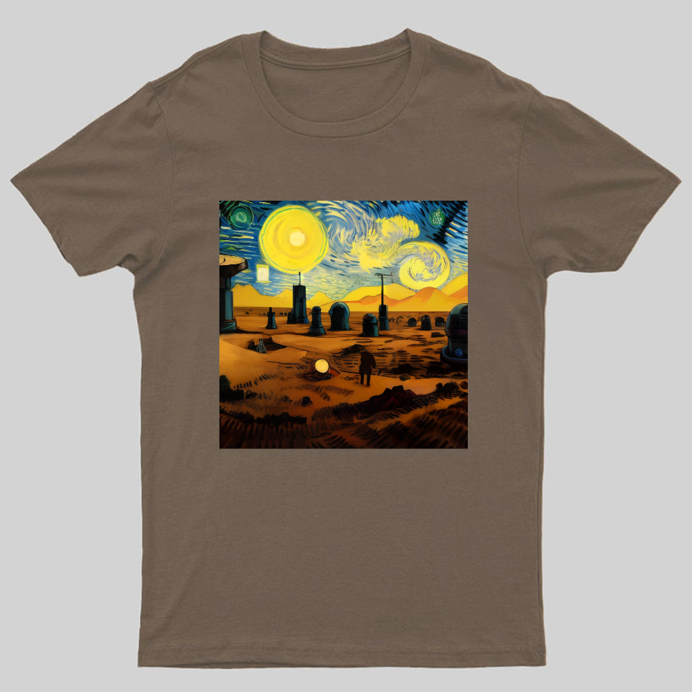 Starry Night in Mos Eisley Tatooine Nerdy T-Shirt