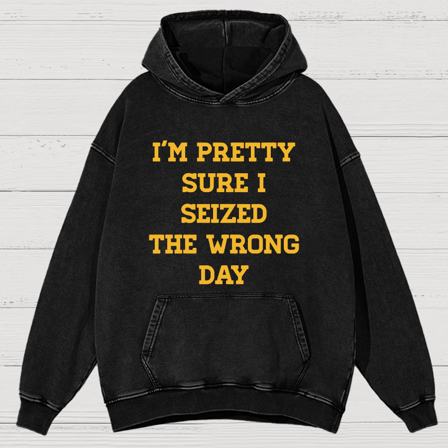 I'm Pretty Sure I Seized The Wrong Day Vintage Distressed Hoodie