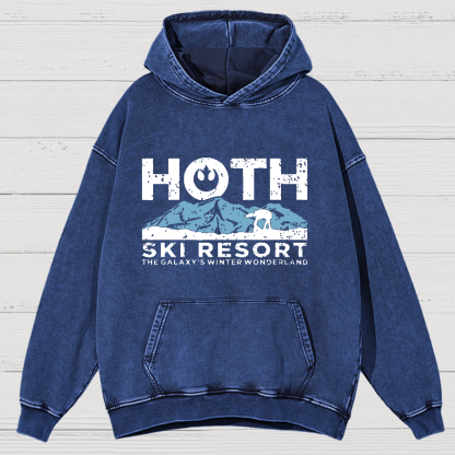 Hoth Ski Resort Vintage Distressed Hoodie