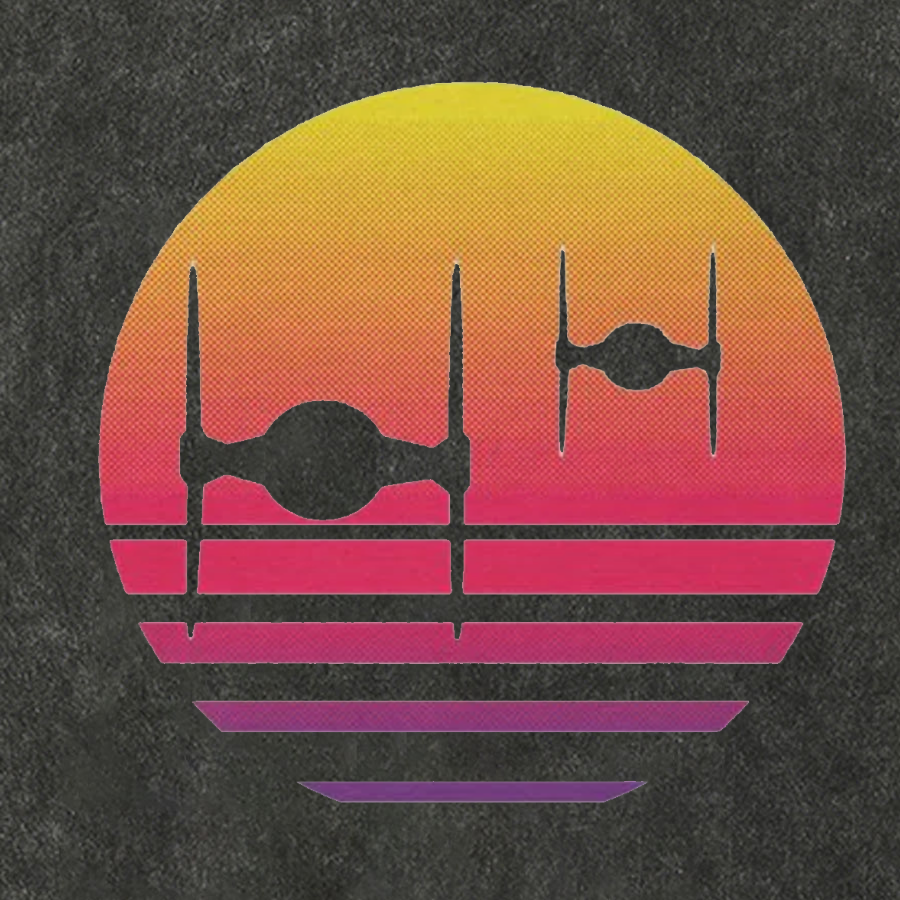 Tie Fighter Sunset Vintage Distressed T-shirt