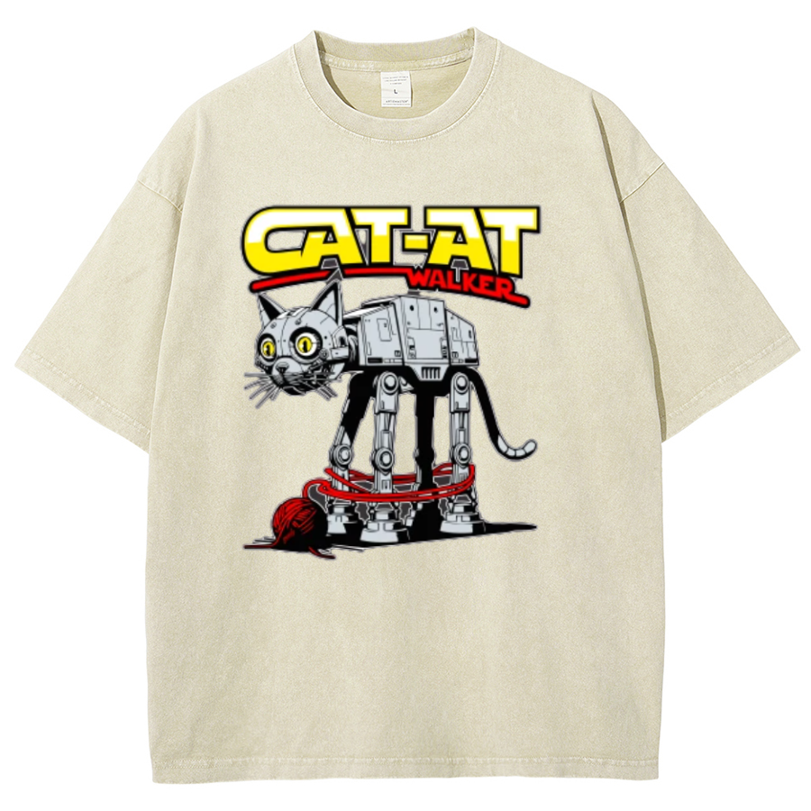 Funny Cat-at Walker,Cat Geeky Vintage Distressed T-shirt
